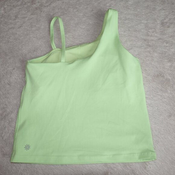 Girls Size Large 12 Athleta Girl Stand Out Support Tank Top Neon Green, Like New - Picture 4 of 6